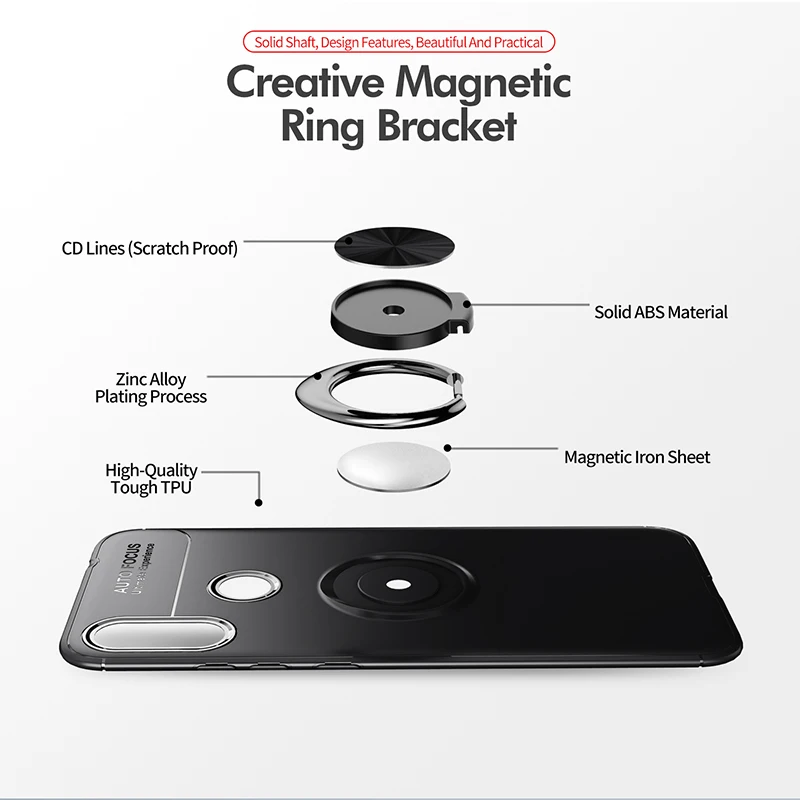 MAKAVO для samsung Galaxy A30 Чехол-кольцо держатель Матовая Мягкая силиконовая задняя крышка для samsung Galaxy A10 A20 A40 A50 чехол для телефона