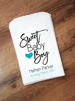 custom sweet baby boy popcorn candy buffet treat bags birthday wedding bridal baby shower bakery cookie gift favors packets