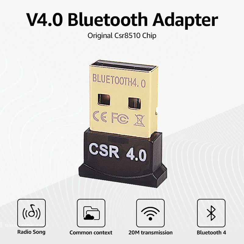 

Oppselve Bluetooth Adapter V4.0 CSR Dual Mode Wireless Mini USB Bluetooth Dongle Music Sound Transmitter For Computer PC Laptop