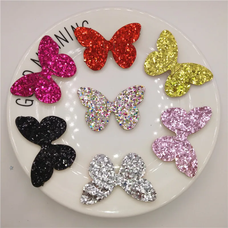 

Wholesale 100pcs/lot Glitter Paillette Padded Butterfly Appliques For Clothes Sewing Supplies DIY Craft Decoration