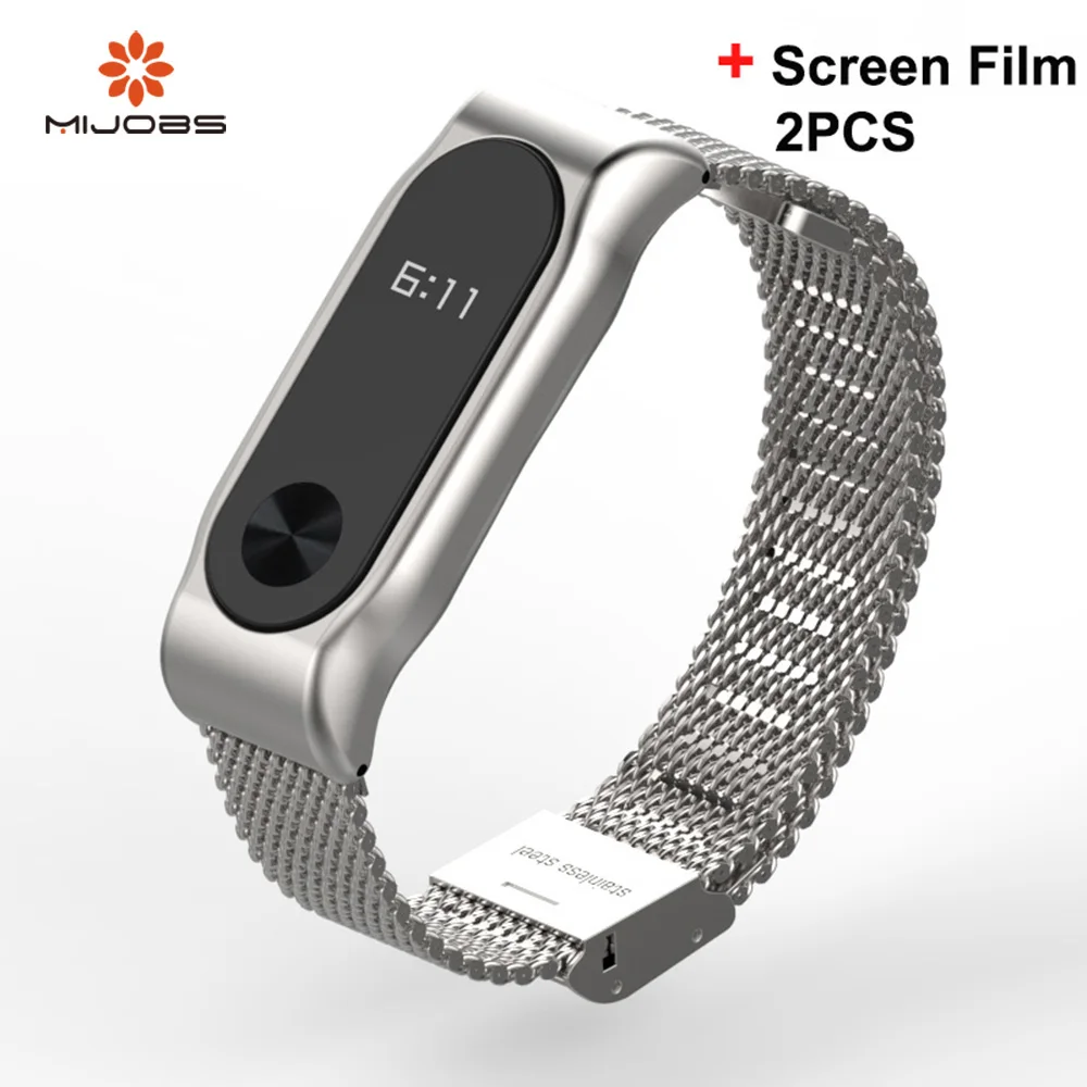 Магнитный браслет GUYO для Xiaomi Mi Band 2 металлический из нержавеющей стали с