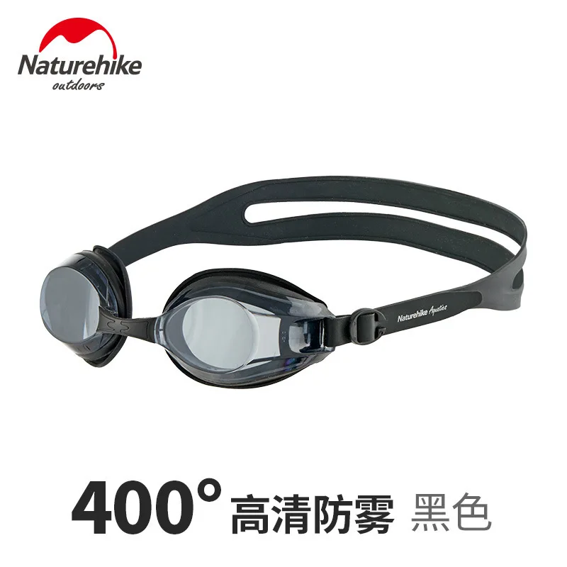 Black - 400 degrees Naturehike Profession Swim Goggles Swimming Diopter Glasses Anti Fog UV Protection Optical Waterproof 200 300 400Myopia Eyewear - Цвет: Black - 400 degrees