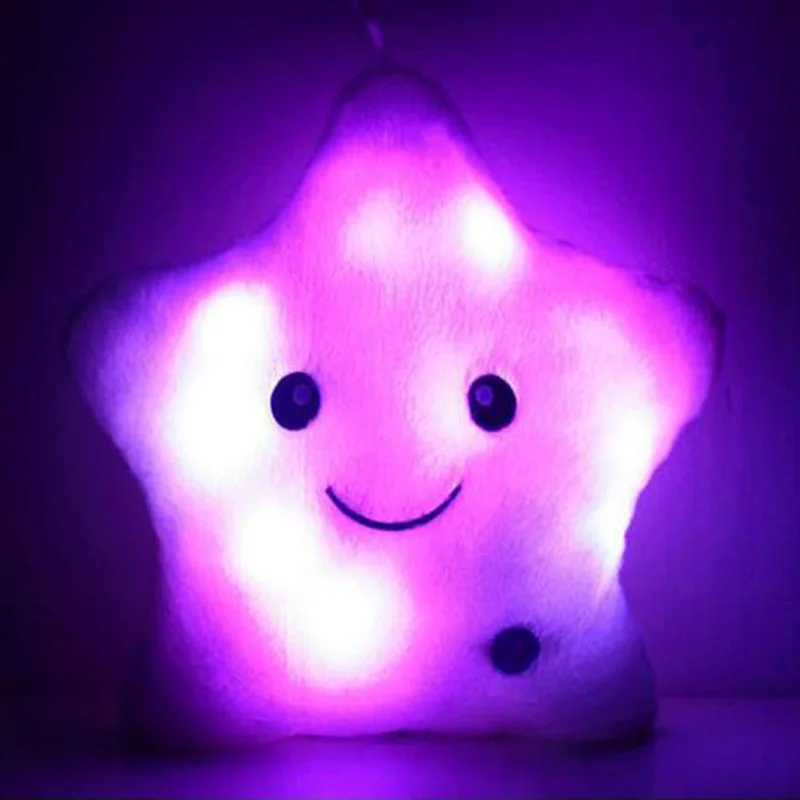 Cute Throw Pillow LED Light Up Cartoon Colorful Star Soft Stuffed Plush Toys Gift 2014 New |