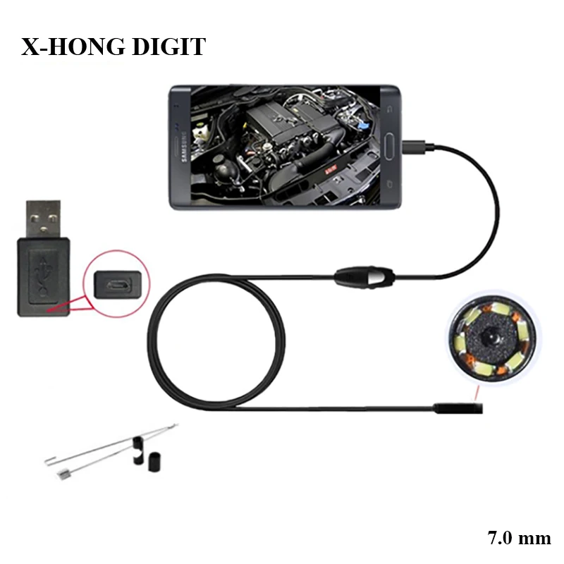 Промышленность эндоскоп 7 мм USB эндоскопа Android endoscopio Камера IP67 Бороскоп endoskop