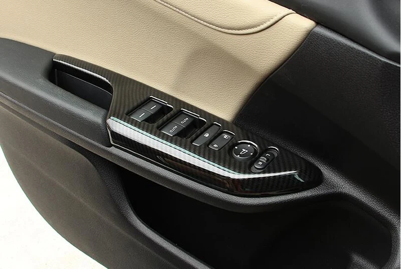 SUNFADA [LHD] Салон дверь подлоктоник из углеродного волокна украшения автомобиля