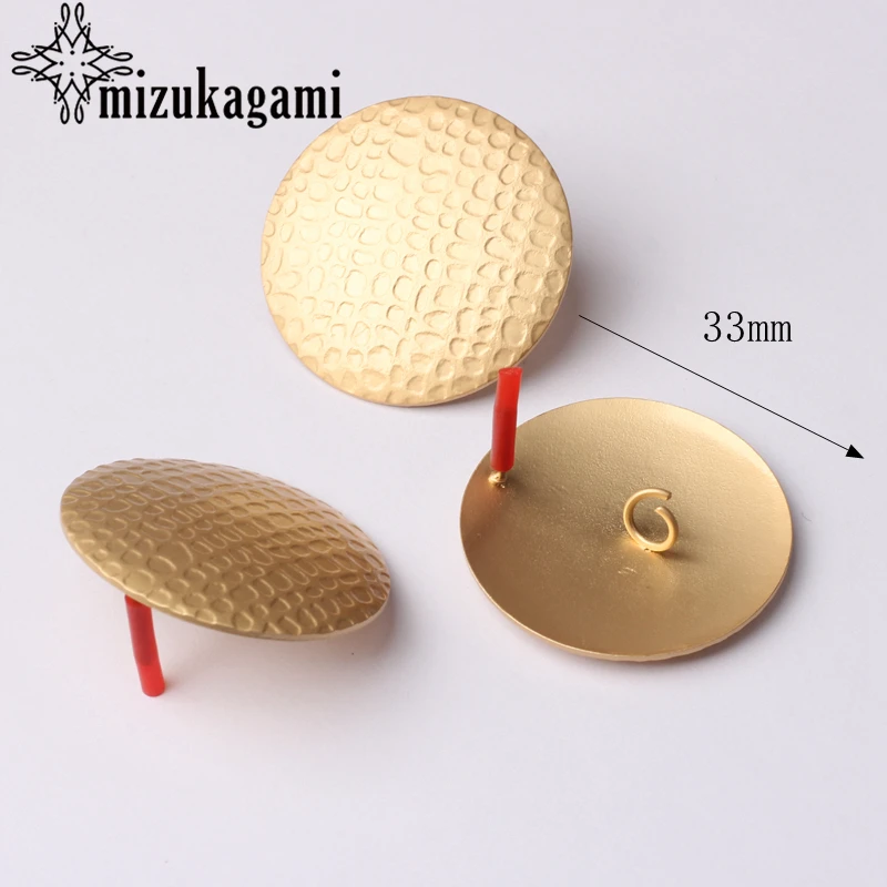 Большие круглые позолоченные серьги из цинкового сплава 33 мм 6 шт./лот аксессуары