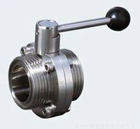 1 78 45mm 304 stainless steel sanitary t type thread union connection butterfly valve brew beer dairy product