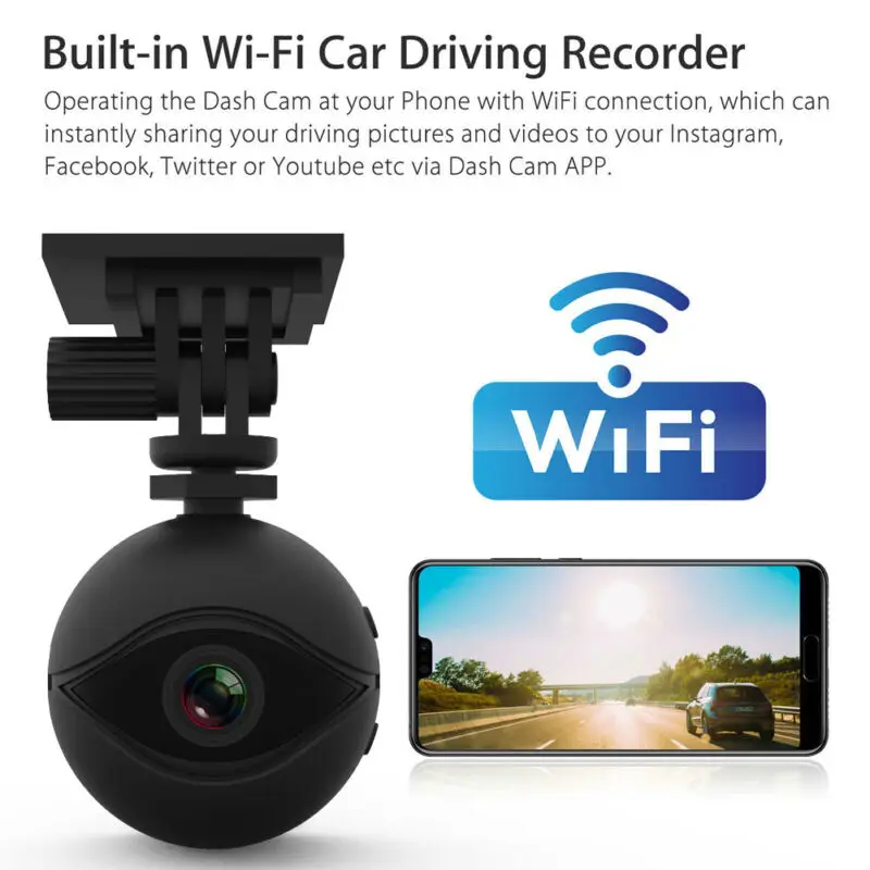 Мини камера WIFI видеорегистратор HD 1080P Автомобильный широкий угол G датчик ночное