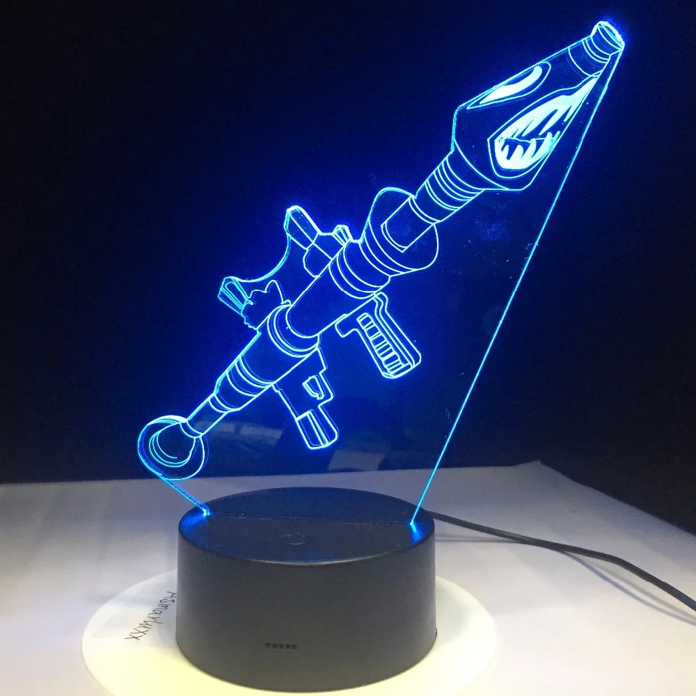 Шрам M4A1 пистолет 3D лампа акриловый кристалл изменяемый RGB светодиодный