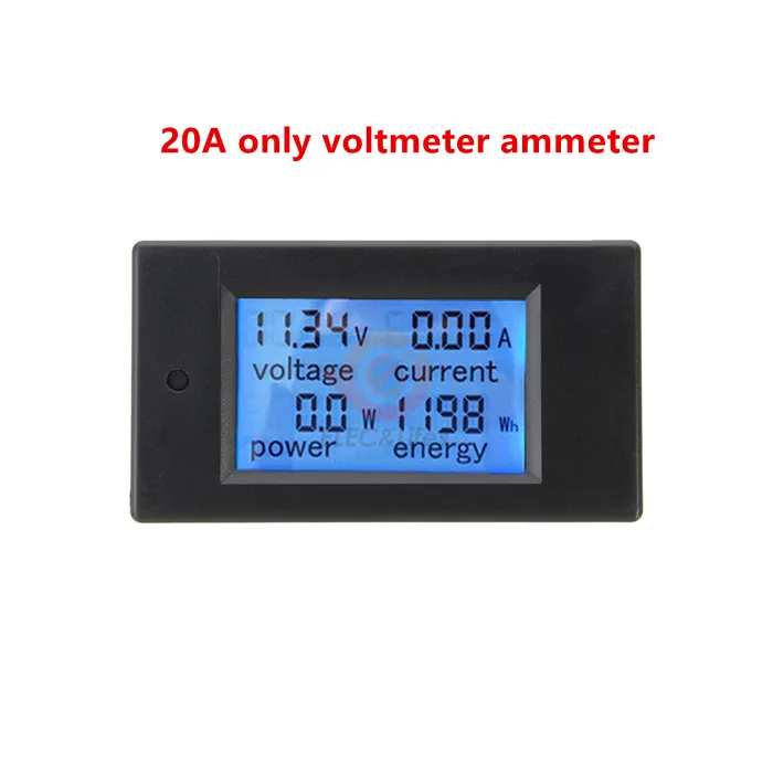 20A meter DC 6,5-100 в 0-20A/50A ЖК-цифровой DC ваттметр Вольтметр Амперметр 4 в 1 DC Напряжение Ток Мощность ватт счетчик энергии тестер шунта - Цвет: 20A meter