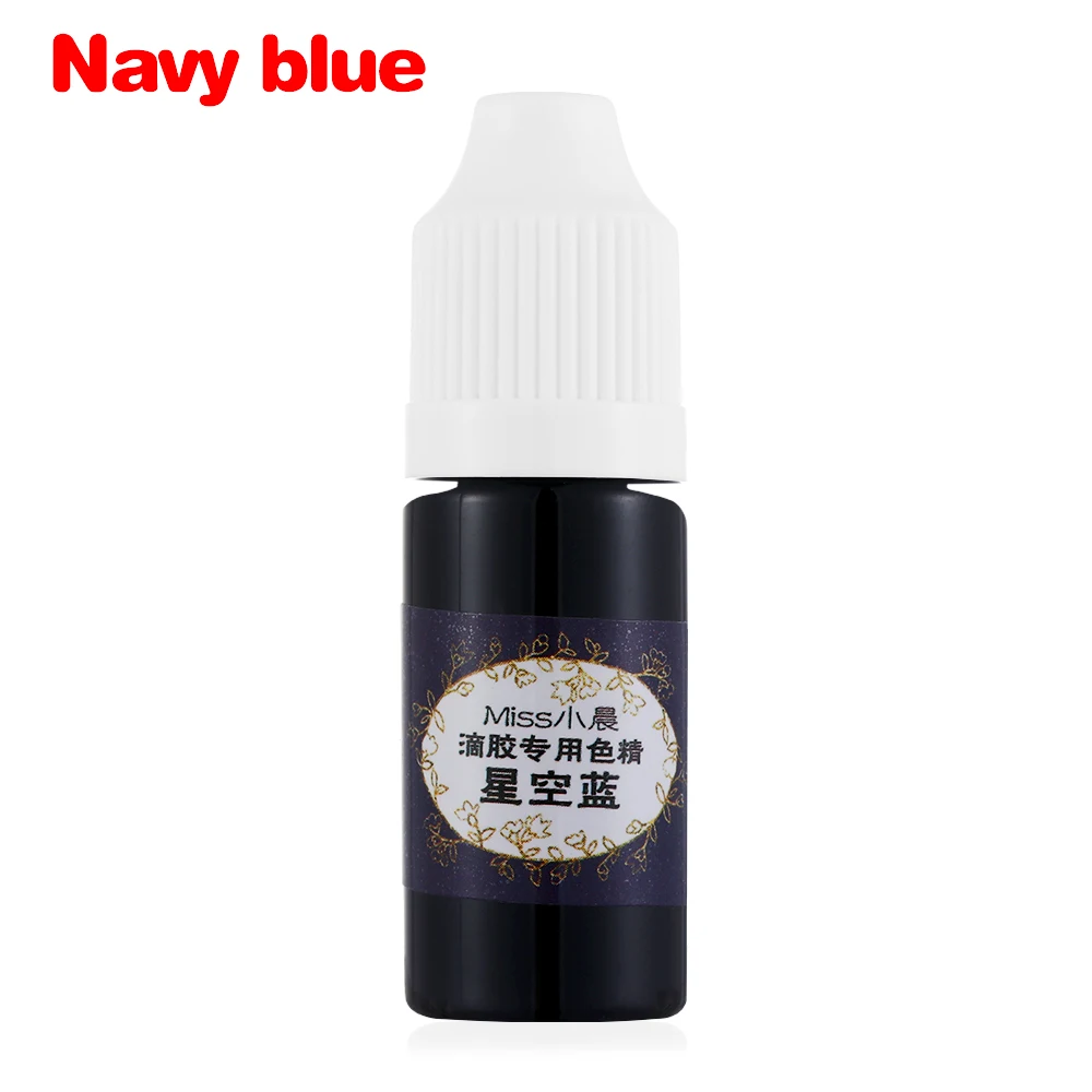 navy blue 10 мл цветной жидкий полимерный пигментный краситель УФ-Смола Кристалл эпоксидная смола Сделай Сам Изготовление ювелирных изделий Аксессуары 24 цвета Прямая поставка - Цвет: navy blue