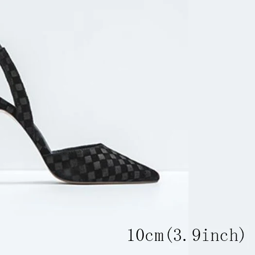 black 10cm Роскошная обувь; женские дизайнерские туфли на низком каблуке; туфли-лодочки на высоком каблуке-шпильке; модные босоножки из натуральной кожи с закрытым носком; 11 размеров - Цвет: black 10cm