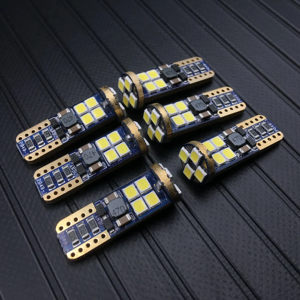 Супер яркие Автомобильные светодиодные лампы W5W T10 12 SMD 3030 сигнальные для