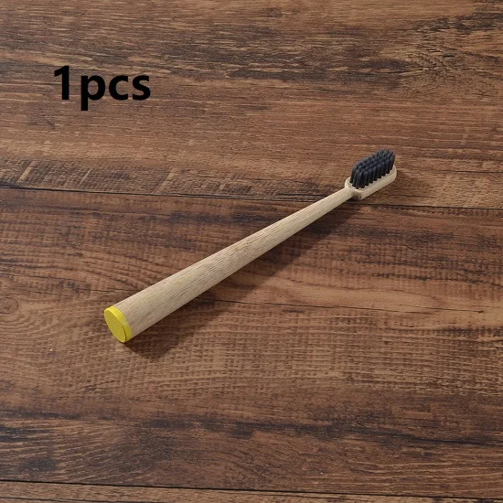 1pcs children yellow Новая зубная щетка из бамбукового волокна, зубная щетка для родителей и ребенка, 2 шт. в упаковке, мягкая щетина, зубная щетка из природных материалов, brosse a dent bambou - Цвет: 1pcs children yellow