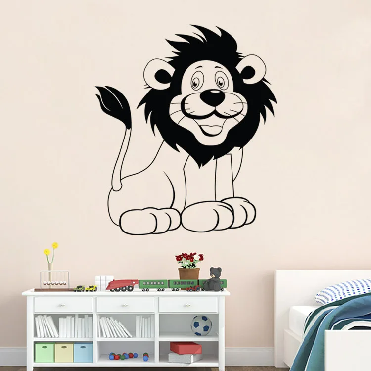 Бесплатная доставка украшение на стену в виде льва виниловая наклейка стиле
