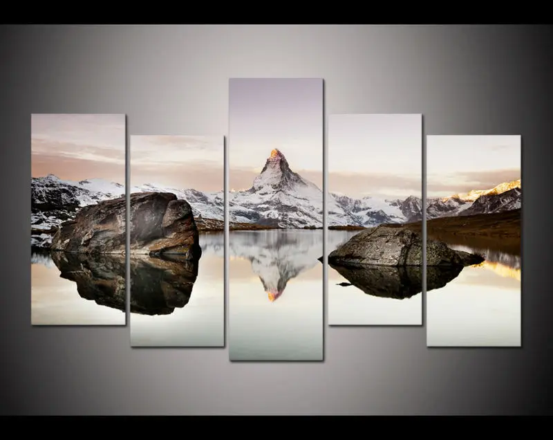 Новый 5 Панель Большой HD печатных картина маслом склад в alps холст печать на холсте