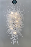fancy hanging chain chandeliers foyer art decor style blown glass light decorative white color chandelier light