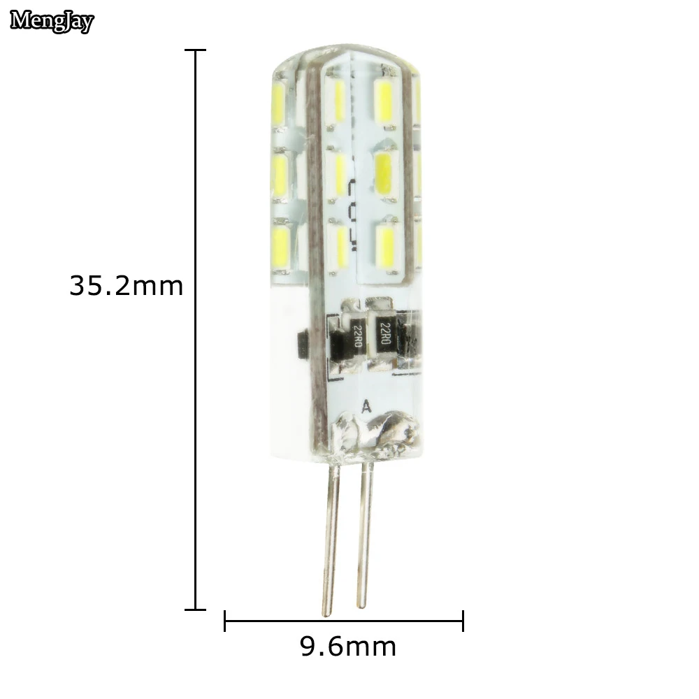 10 шт./лот G4 12 В постоянного тока 3 Вт Светодиодная лампа 24 светодиода SMD 3014 кукуруза
