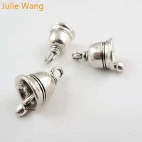 julie wang 25pcs small bell shape charms antique silver color alloy pendant jewelry making necklace bracelet findings accessory