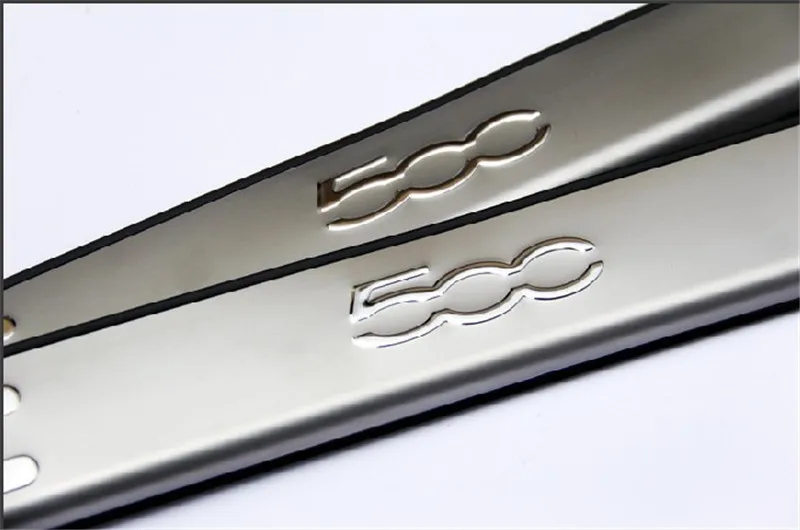 

High quality Stainless steel Door sill scuff plate Guards cover trim for Fiat 500 / 500C Car styling