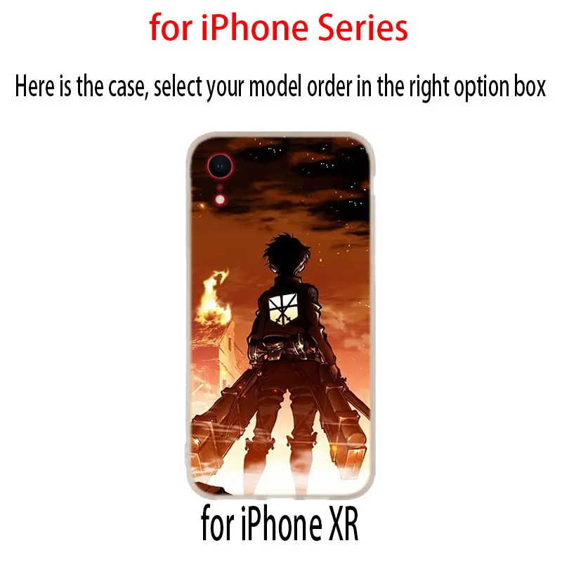Мягкий чехол с аниме атакой титанов для iPhone 12 11 Pro X XS Max XR 8 7 6 Plus 5s SE 2020 S 1 Mini |
