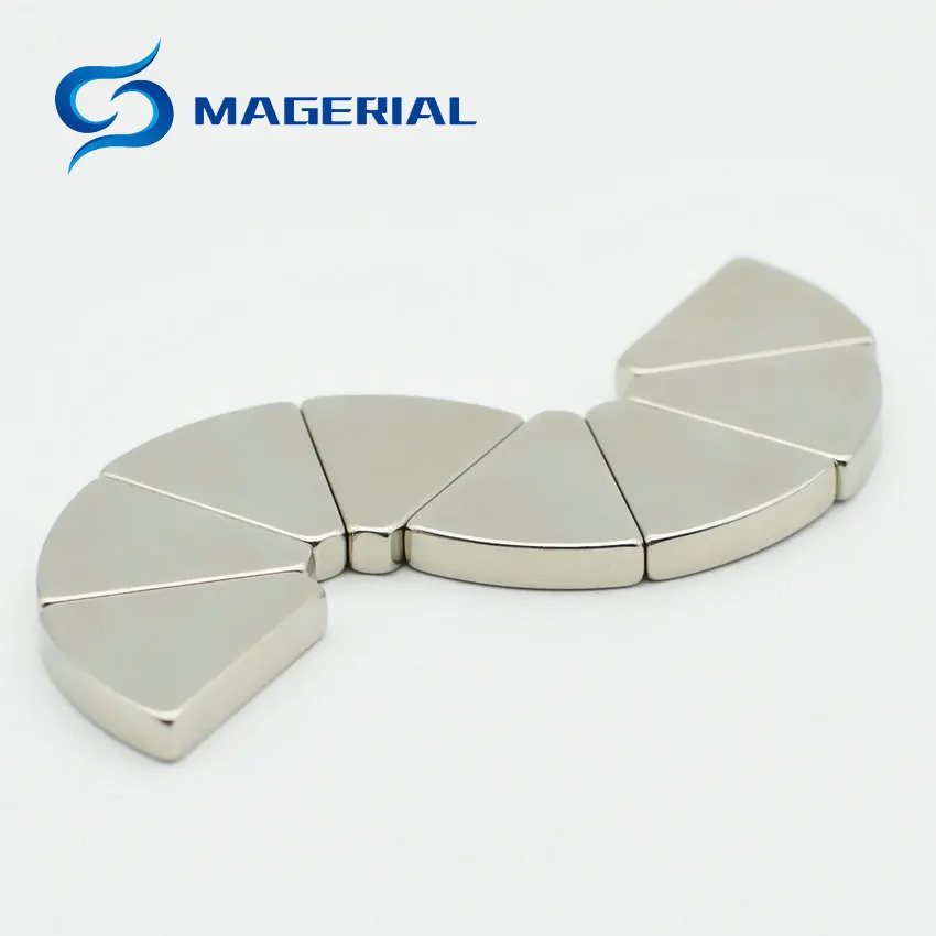N42 NdFeB магнит дугового сегмента диаметр 60 мм OD60xID10x45DEGx5mm для генераторов ветряных