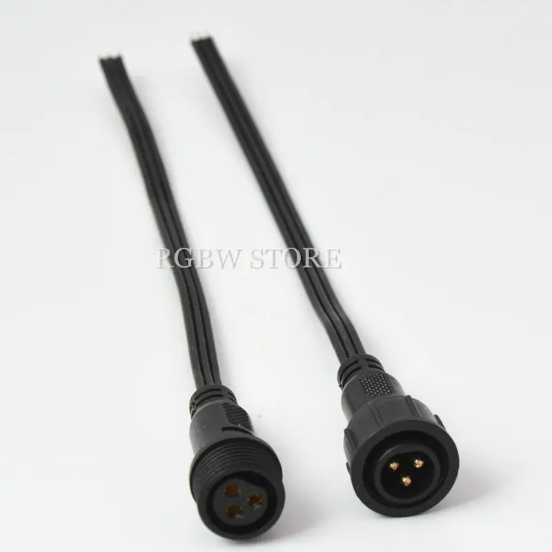 2 ~ 100 комплектов 3Pin Черный Водонепроницаемый светодиодный коннектор для WS2811