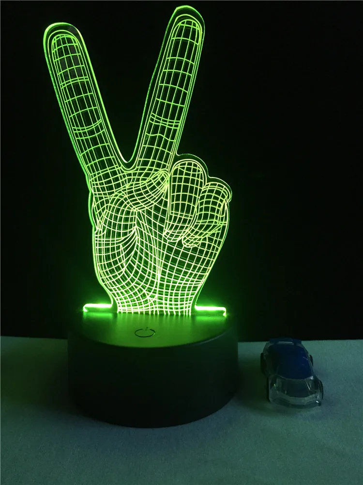Светодиодный светильник GAOPIN победный жест 3D с USB-кабелем декоративный сенсорный