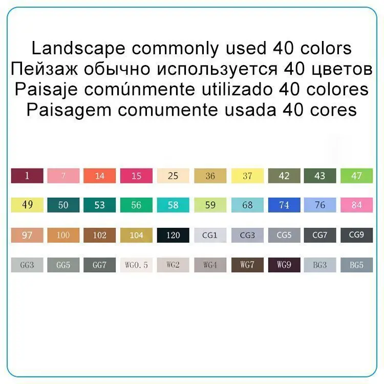40 Landscape Touchnew 30/40/60 цвет знак ручка набор сенсорный алкоголь жирный живопись ручка, ручка для студентов, двойной головкой цвет искусство одежда с ручной росписью - Цвет: 40 Landscape