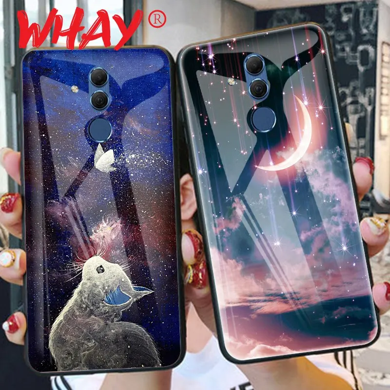 Стеклянный чехол для Huawei P20 Lite Nova 3 2i силиконовый с аниме Honor Play 9 7A Mate 10 20 Pro P Smart Y6
