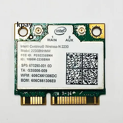 Мини-карта pcie для 300 Мбит/с Wi-Fi+ BT 4,0 Intel mediino wireless-N 2230 2230BNHMW Беспроводной Wi-Fi Bluetooth dell asus acer