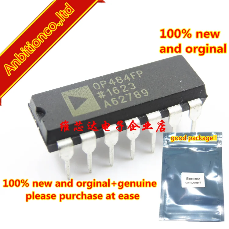 Amplificadores de precisi&oacute;n de entrada y salida de riel a Riel, novedad y original OP484FP, 10 piezas, 100%, en stock-0