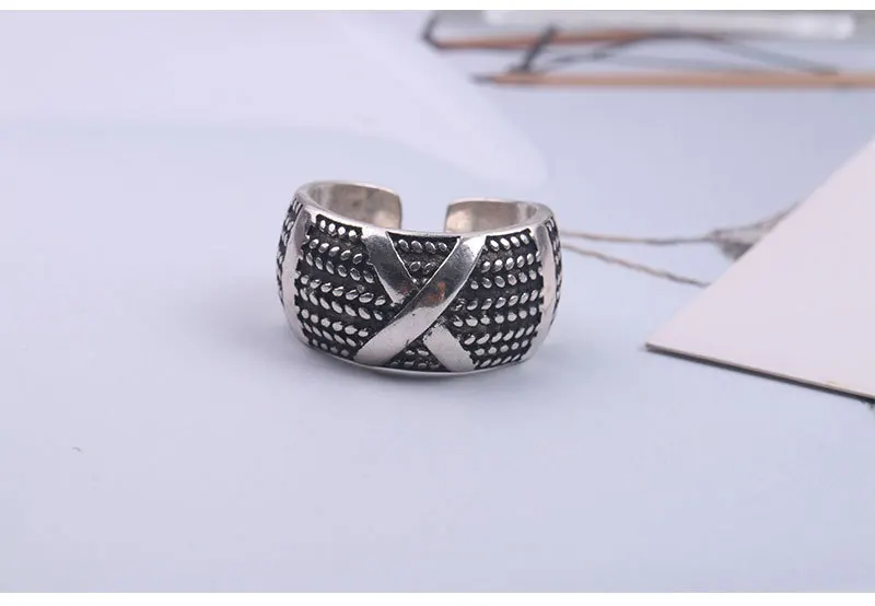 Bijoux(украшения своими руками) Модные Настоящее серебро 925 проба Необычные кольца для Для женщин Boho Регулируемый S925 Античные кольца Anillos ювелирное изделие-плата