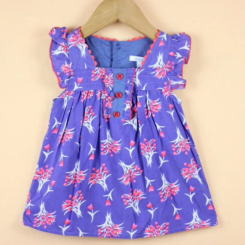 Летняя хлопковая футболка для девочек с цветочным принтом и воланом | Мать