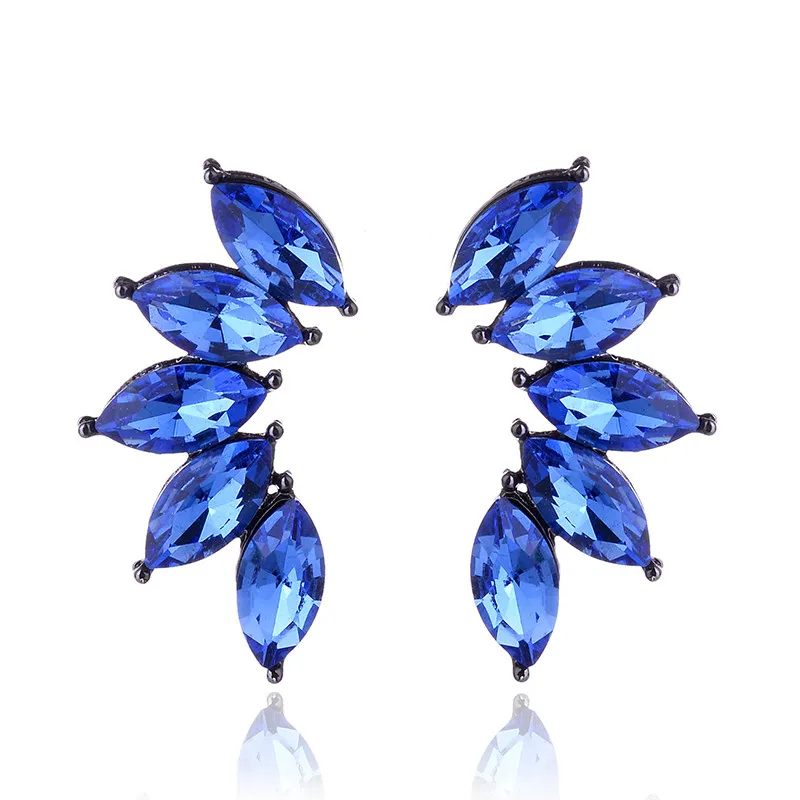 light blue LUBOV, 8 цветов, дизайн, серьги-гвоздики с кристаллами, модные женские массивные серьги для девушек, вечерние, простые серьги, ювелирное изделие - Окраска металла: light blue