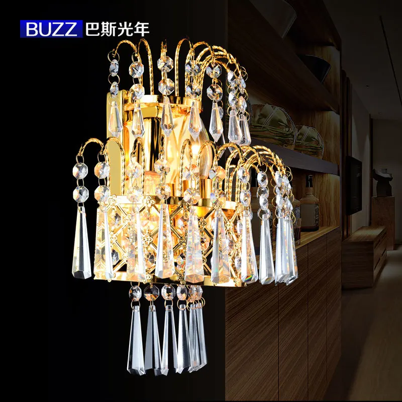European romantic bedroom bedside lamp Wall room warm personality Crystal 037|crystal painting|crystal wall lampcrystal pave |