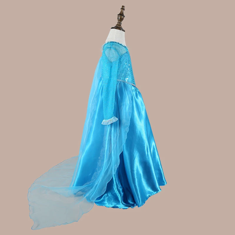 2-8 Т Девушки Одежда Одеваются Фиолетовый Голубой Платье Принцессы Sress Roupas Infantis