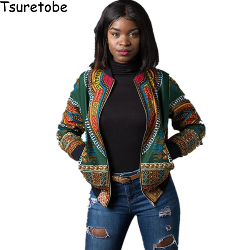 Женская куртка бомбер Tsuretobe Dashiki осенняя верхняя одежда с принтом в | Отзывы и видеообзор