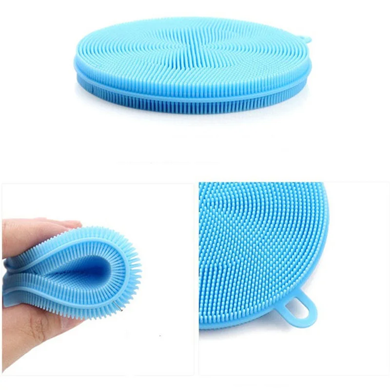 Multifunction Silicone Dish Bowl Scouring Pad Magic Wash Brushes Cleaning Washing Tool Kitchen with Suker Hook |