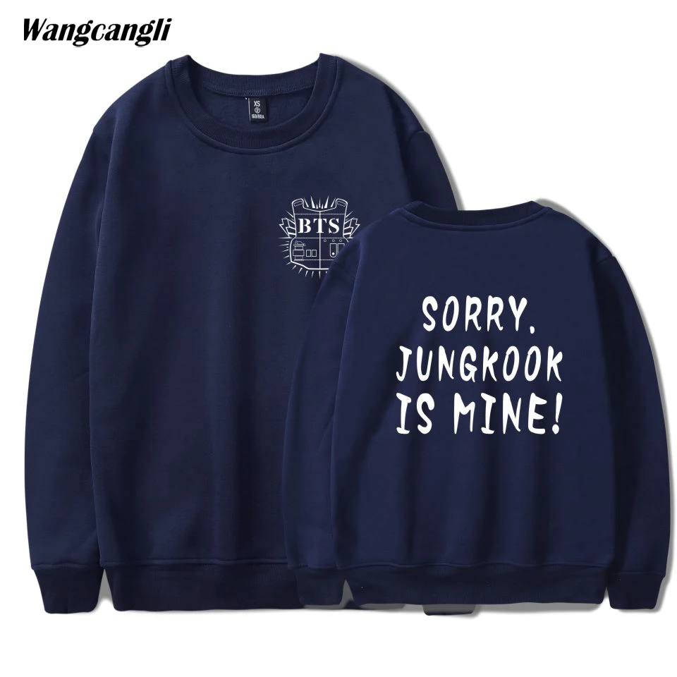 Wangcangli модный принт жаль JUNGKOOK мой Костюмы с О-образным вырезом длинным рукавом