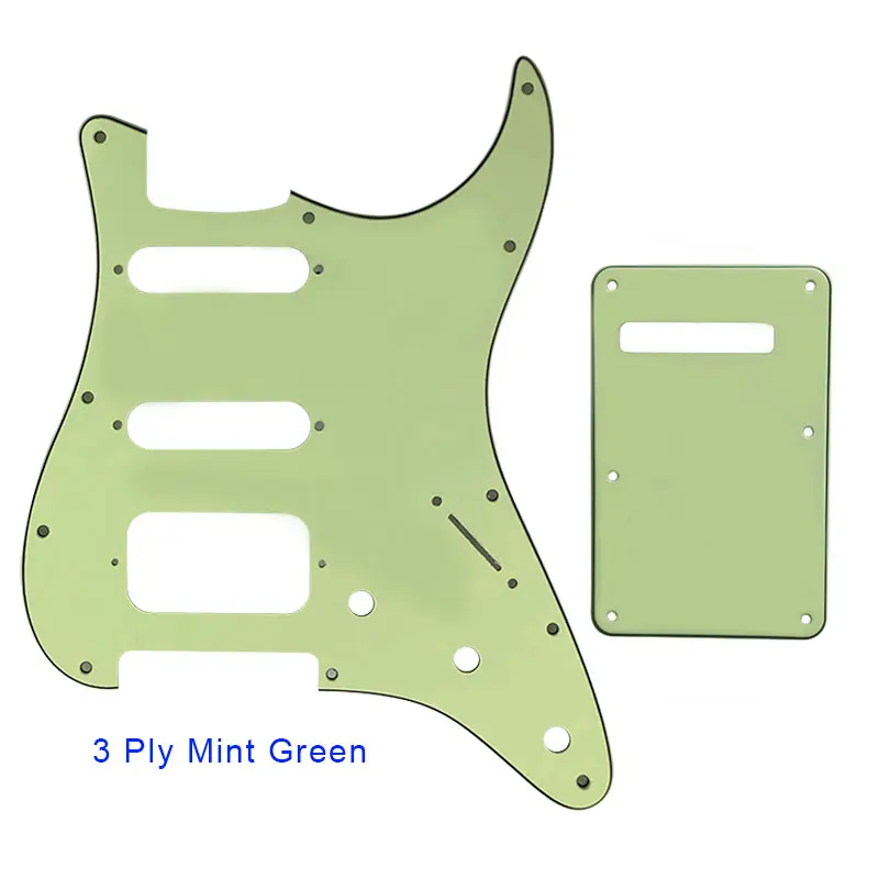 3 ply Mint green Pleroo гитарные аксессуары накладка с задней пластиной и 11 винтами для Fender Stratocaster США/мексиканский стандарт strat HSS гитара - Цвет: 3 ply Mint green