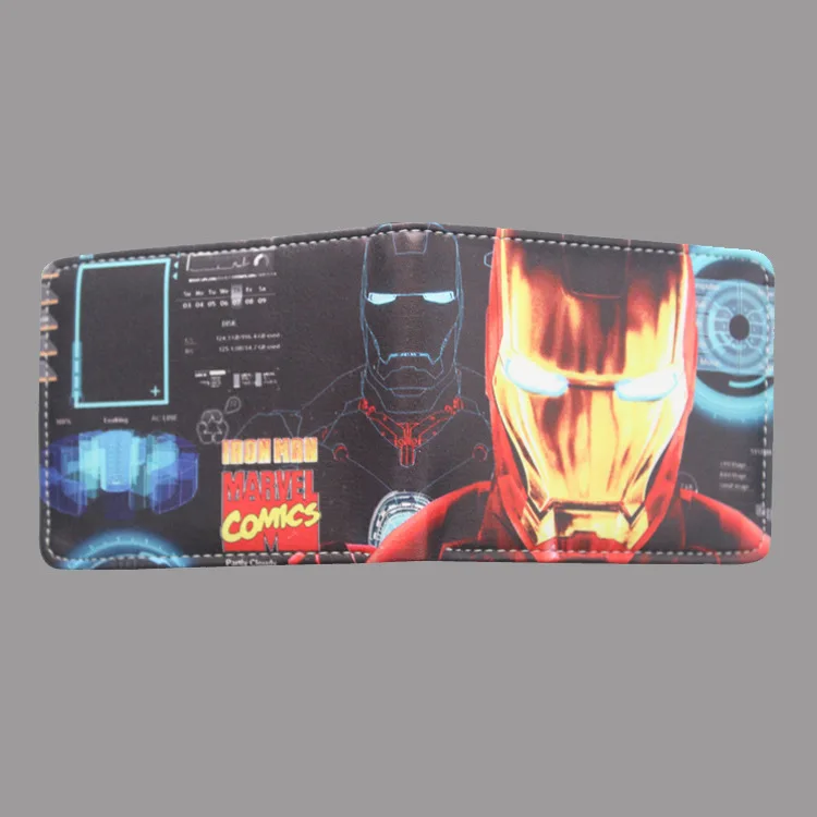 K Мультфильм Аниме Железный человек кошелек carteira Marvel Comics Железный человек юбилей кошелек доллар цена подарок дети мальчик девочка кожаные кошельки - Цвет: K