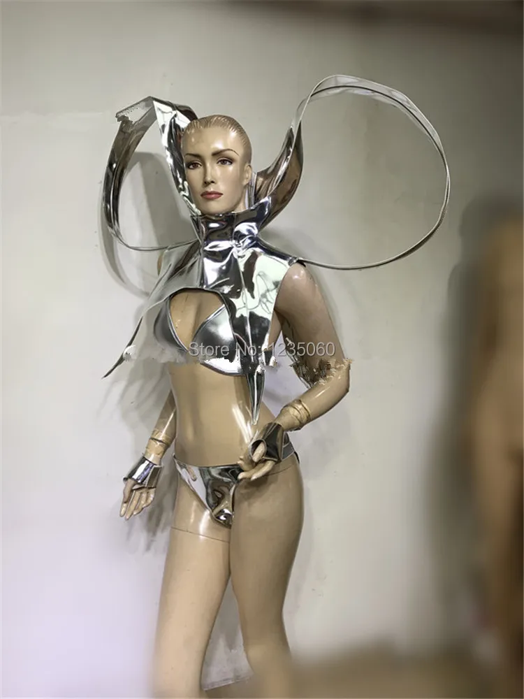 WYY серебро тайские сценические костюмы dj бикини бюстгальтер бальных танцев