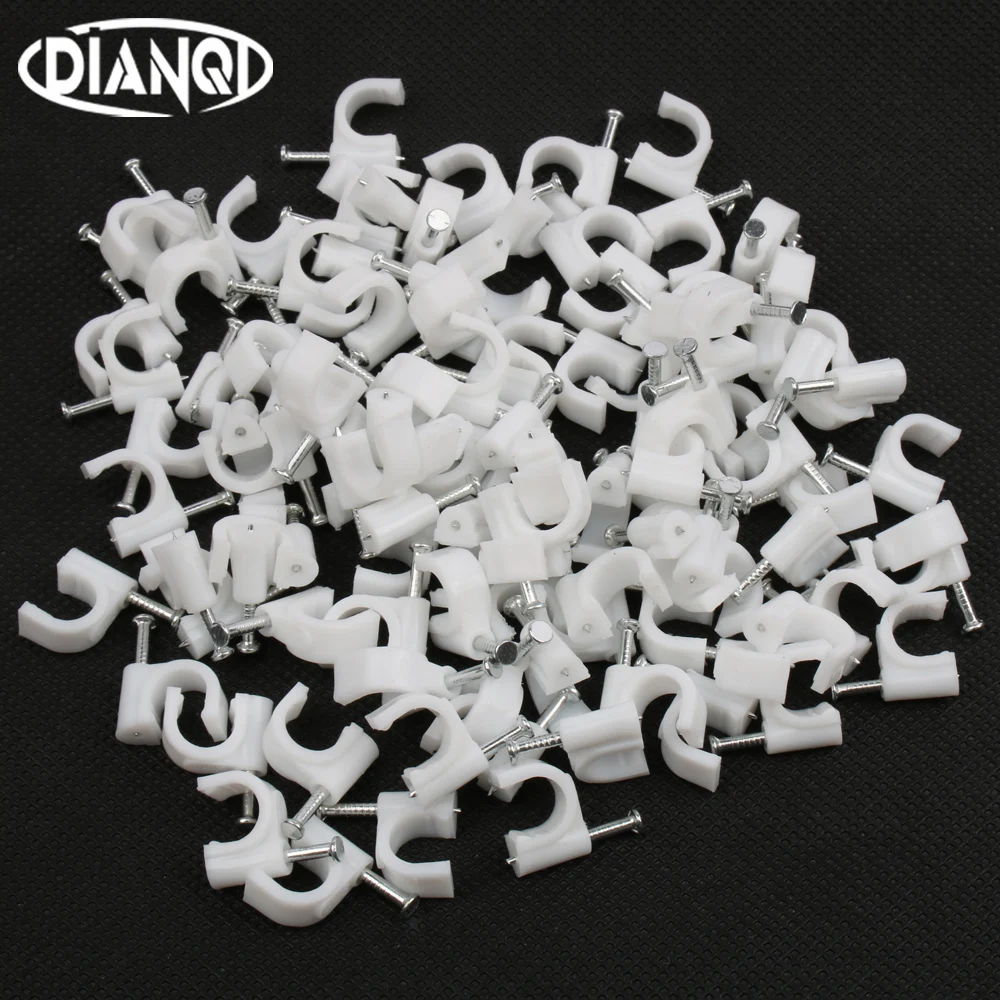

8MM Circle Path Circle cable clips cable nail wire clips 100PCS/bag 8mm cable clips Round white Y8