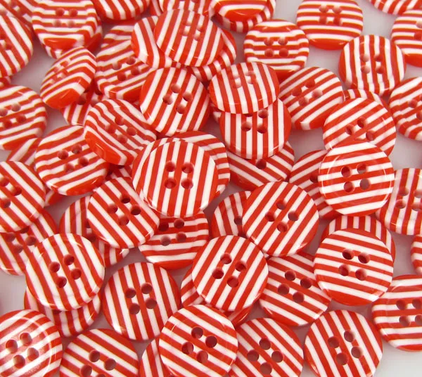 Круглые в полоску пуговицы для шитья 50 шт. | Дом и сад