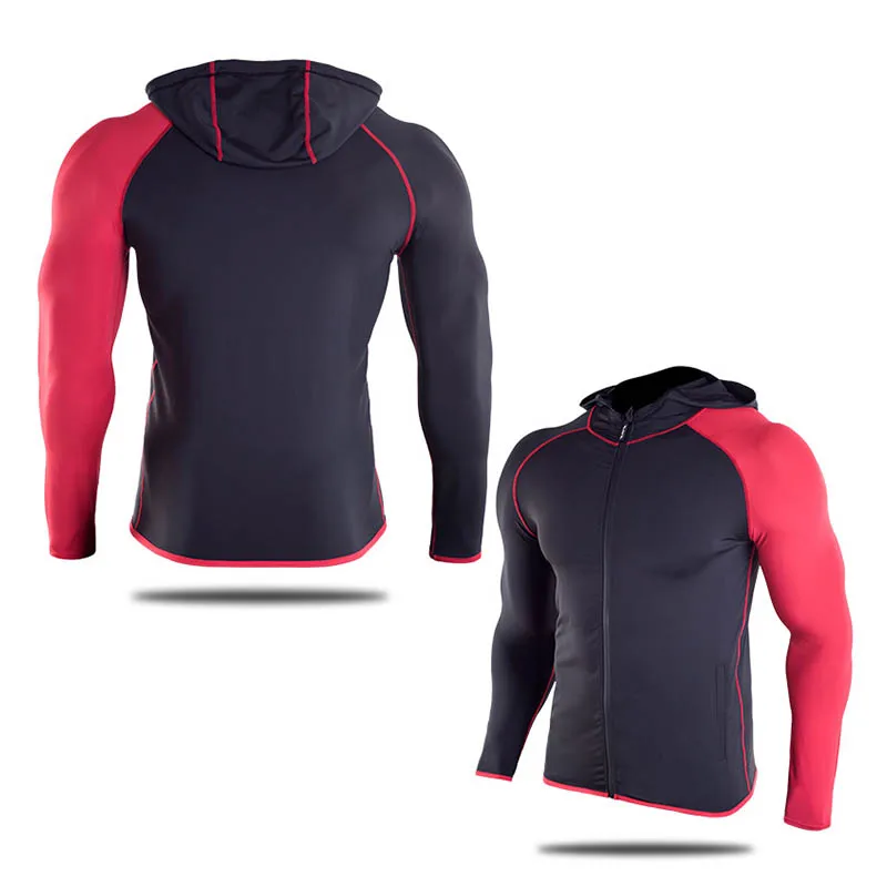 Бодибилдинг капюшоном Куртка для бега Для мужчин с длинным рукавом мужской