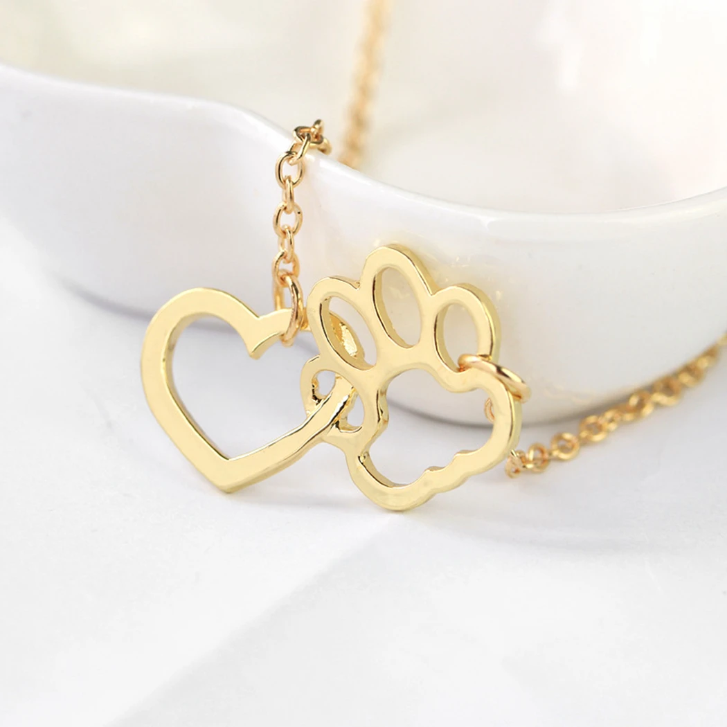 2 шт. модное ожерелье с подвеской в виде лапы сердца полые цепочки ювелирные