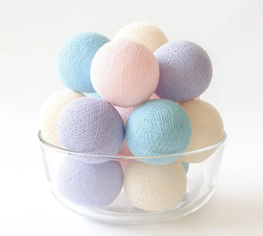 2019 новый дизайн милая гирлянда с хлопковыми шариками пони сказочные огни Свадьба