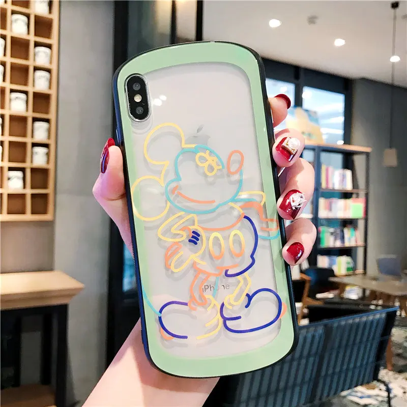 ORYKSZ мультфильм Минни стекло Жесткий чехол для телефона iphone XS Max XR X 6 S 7 8 Plus