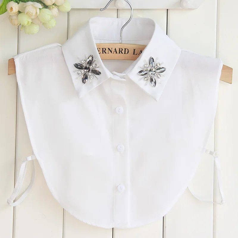 

Decoration Crochet Detachable Collar Female Kraagie Nep Pearls Womens Collar False Faux Cols Fake Collar Stays Chiffon Costume